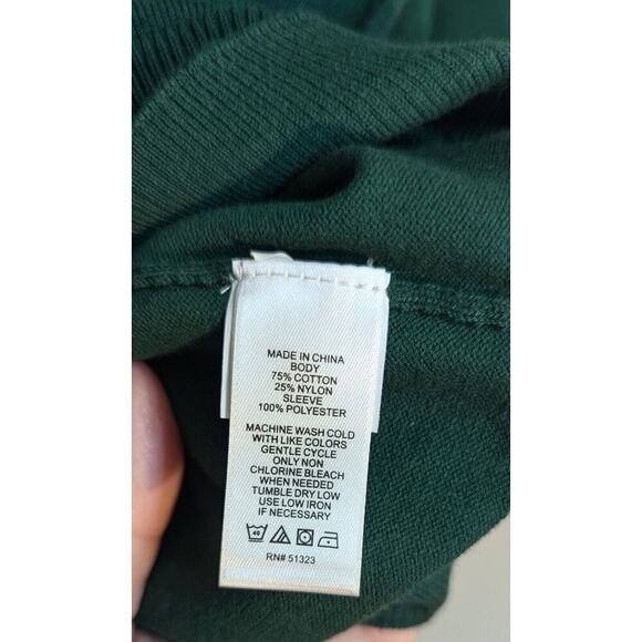 CeCe Sweater Women’s Size 3X Green Pullover Mock Neck Clip Dot Sheer - Picture 5 of 7